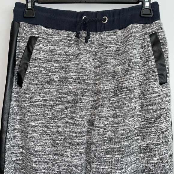 EUC ASOS Marl Lounge Jogger Pants Faux Leather Stripe & Pocket Accent Size 4 - Picture 4 of 8